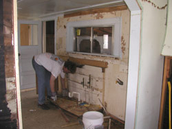Old kitchen being removed