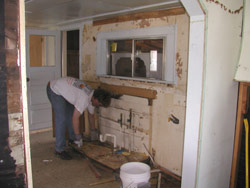 Old kitchen being removed